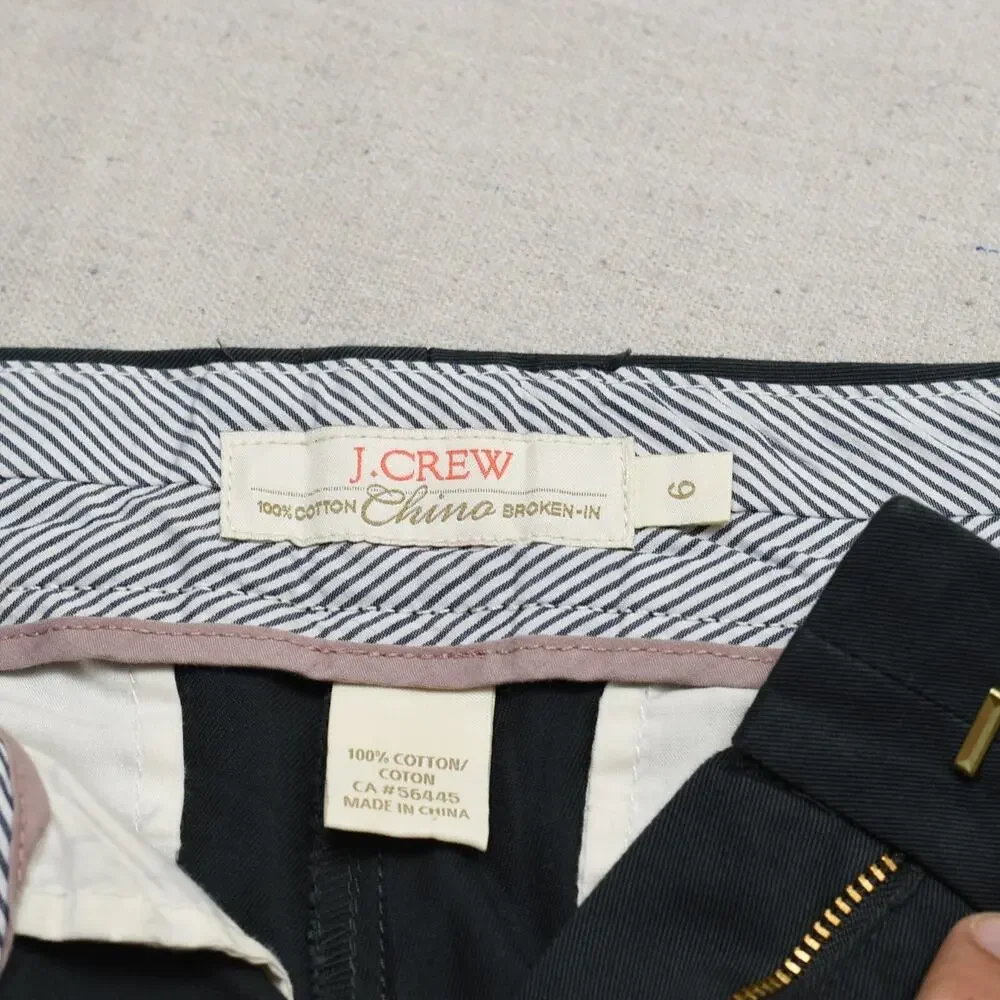 J. Crew Women's Cotton Gray Size 6 Chino Broken in Shorts Zip Solid Pockets